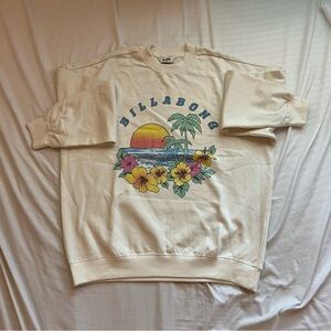 Billabong Cream Sweatshirt with Tropical Graphic